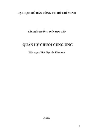 Tài liệu Quản lý chuỗi cung ứng - Nguyễn Kim Anh