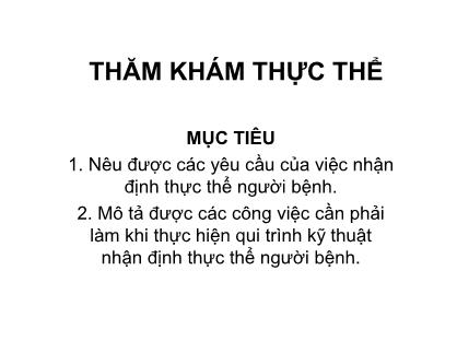 Tài liệu Thăm khám thực thể