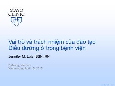 Tài liệu Vai trò và trách nhiệm của đào tạo Điều dưỡng ở trong bệnh viện