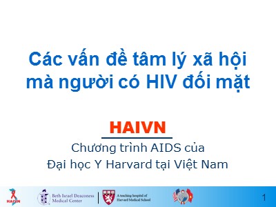 Bài giảng Các vấn đề tâm lý xã hội mà người có HIV đối mặt