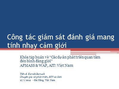 Bài giảng Công tác giám sát đánh giá mang tính nhạy cảm giới