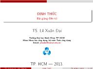 Bài giảng Định thức - Lê Xuân Dại