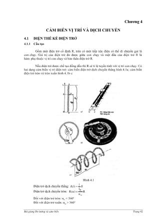 Bài giảng Đo lường và cảm biến - Chương 4: Cảm biến vị trí và dịch chuyển