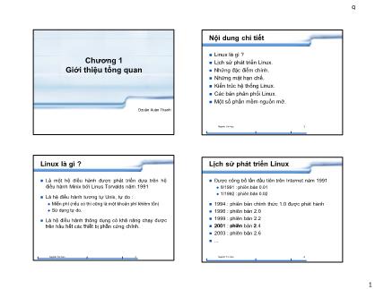Bài giảng Hệ điều hành Linux - Chương 1: Giới thiệu tổng quan - Doãn Xuân Thanh