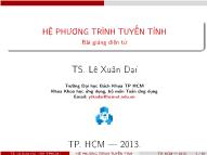 Bài giảng Hệ phương trình tuyến tính - Lê Xuân Dại