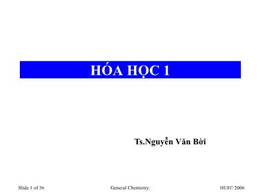 Bài giảng Hóa học - Nguyễn Văn Bời