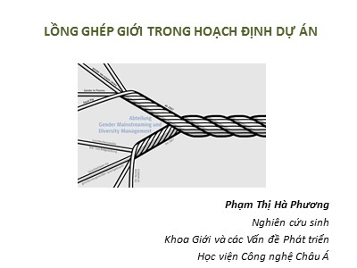 Bài giảng Lồng ghép giới trong hoạch định dự án