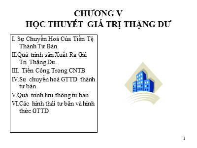 Bài giảng Nguyên Lý cơ bản của chủ nghĩa Mac-Lenin - Chương 5: Học thuyết giá trị thặng dư