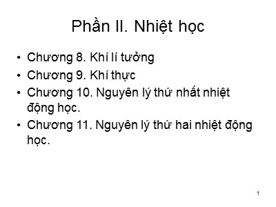 Bài giảng Nhiệt học