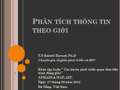 Bài giảng Phân tích thông tin theo giới