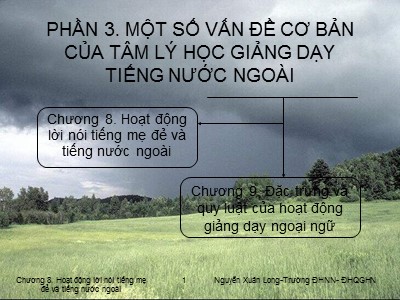 Bài giảng Tâm lý học - Chương 8: Hoạt động lời nói tiếng mẹ đẻ và tiếng nước ngoài - Nguyễn Xuân Long