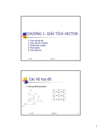 Bài giảng Trường điện từ - Chương 1: Giải tích Vector