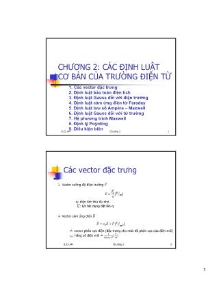 Bài giảng Trường điện từ - Chương 2: Các định luật cơ bản cảu trường điện từ