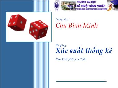 Bài giảng xác suất thống kê - Chương 1: Xác suất của biến cố - Chi Bình Minh