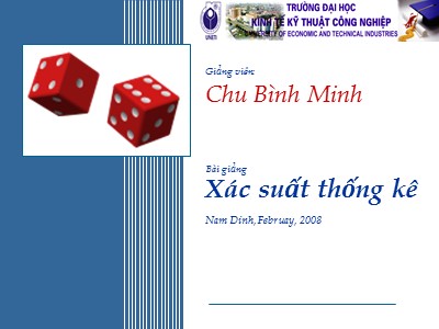 Bài giảng Xác suất thống kê - Chương 2: Biến nẫu nhiên một chiều - Chu Bình Minh