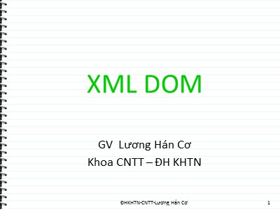 Bài giảng XML DOM - Lương Hán Cơ