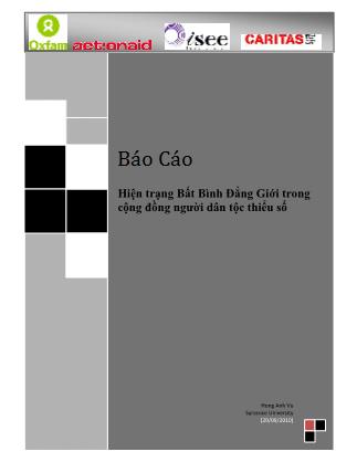 Báo cáo Hiện trạng bất bình đẳng giới trong cộng đồng người dân tộc thiểu số