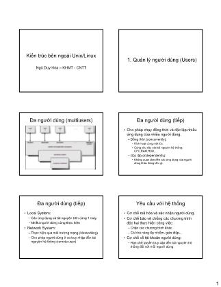 Giáo trình Bài mở đầu - Bài 2: Kiến trúc bên ngoài Unix/Linux - Ngô Duy Hòa