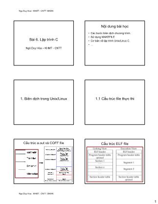 Giáo trình Bài mở đầu - Bài 6: Lập trình C - Ngô Duy Hòa