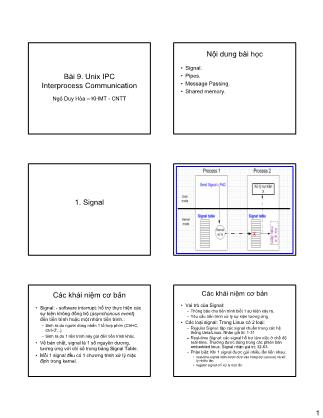 Giáo trình Bài mở đầu - Bài 9: Unix IPC Interprocess Communication - Ngô Duy Hòa