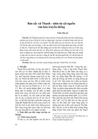 Giáo trình Bản sắc xứ Thanh-Nhìn từ cội nguồn văn hóa truyền thống - Trần Thị An