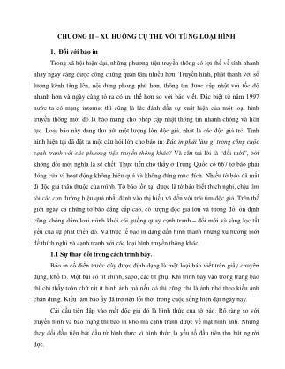 Giáo trình Báo cáo Lịch sử báo chí thế giới - Chương 2: Xu hướng cụ thể với từng loại hình