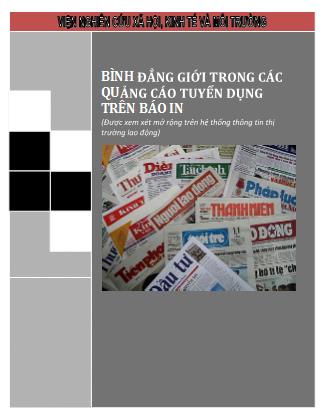 Giáo trình Bình đẳng giới trong các quảng cáo tuyển dụng trên báo in