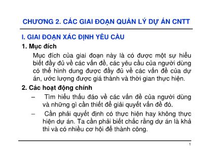 Giáo trình Các giai đoạn quản lý dữ án Công nghệ thông tin