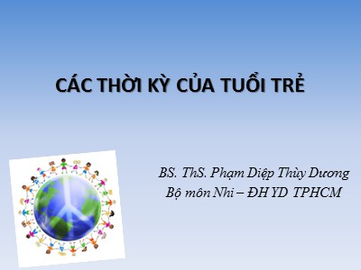 Giáo trình Các thời kỳ của tuổi trẻ - Phạm Diệp Thùy Dương