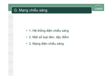 Giáo trình Chuẩn trong thiết kế và thi công các công trình điện - Chương 3g: Mạng chiếu sáng