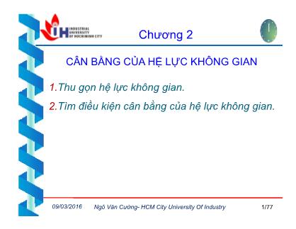 Giáo trình Cơ lý thuyết - Chương 1: Cân bằng của hệ lực không gian