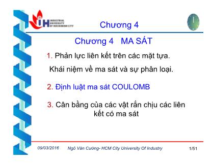 Giáo trình Cơ lý thuyết - Chương 4: Ma sát