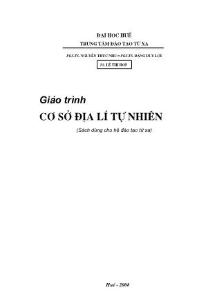 Giáo trình Cơ sở Địa lý tự nhiên