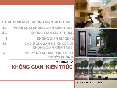 Giáo trình Cơ sở thiết kế kiến trúc - Chương 4: Không gian kiến trúc