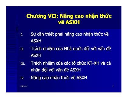 Giáo trình Công tác xã hội cá nhân và gia đình - Chương 7: Nâng cao nhận thức về an sinh xã hội