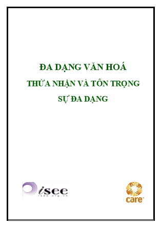 Giáo trình Đa dạng văn hoá thừa nhận và tôn trọng sự đa dạng