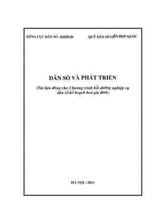 Giáo trình Dân số và phát triển