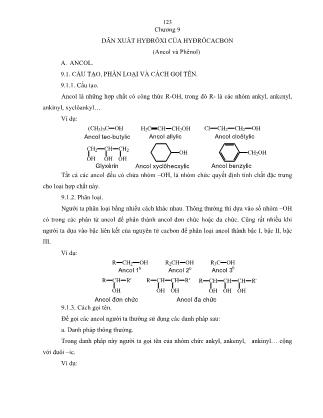 Giáo trình Dẫn xuất hyđrôxi của hyđrôcacbon