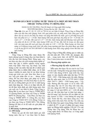 Giáo trình Đánh giá chất lượng nước thải của một số mỏ than thuộc tổng công ty Đông Bắc