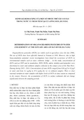 Giáo trình Đánh giá hàm lượng của một số thuốc trừ sâu cơ clo trong nước và trầm tích tại cửa sông Hàn, Đà Nẵng