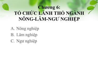 Giáo trình Địa Lý kinh tế - Chương 6: Tổ chức lãnh thổ ngành nông-lâm-ngư nghiệp - Hoàng Thu Hương