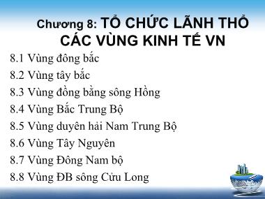 Giáo trình Địa Lý kinh tế - Chương 8: Tổ chức lãnh thổ các vùng kinh tế Việt Nam - Hoàng Thu Hương