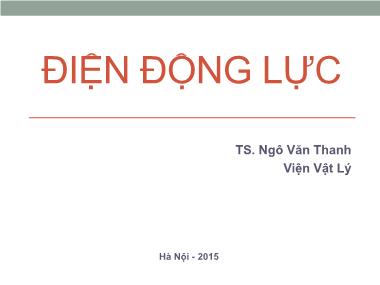 Giáo trình Điện động lực - Chương 3: Từ trường tĩnh - Ngô Văn Thanh