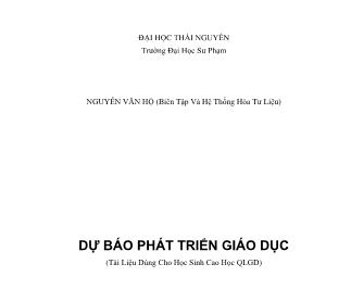 Giáo trình Dự báo phát triển giáo dục