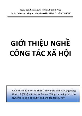 Giáo trình Giới thiệu nghề công tác xã hội