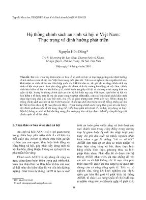 Giáo trình Hệ thống chính sách an sinh xã hội ở Việt Nam-Thực trạng và định hướng phát triển - Nguyễn Hữu Dũng hội