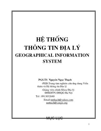 Giáo trình hệ thống thông tin địa lý - Nguyễn Ngọc Thạch