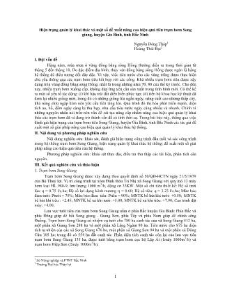 Giáo trình Hiện trạng quản lý khai thác và một số đề xuất nâng cao hiệu quả tiêu trạm bơm song giang, huyện gia bình, tỉnh bắc ninh