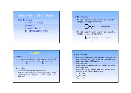 Giáo trình Hóa học đại cương - Chương 2: Hidrocarbon - Nguyễn Vinh Lan