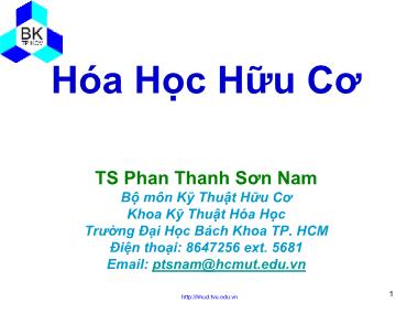 Giáo trình Hóa học hữu cơ - Chương 1: Đồng phân - Phan Thanh Sơn Nam